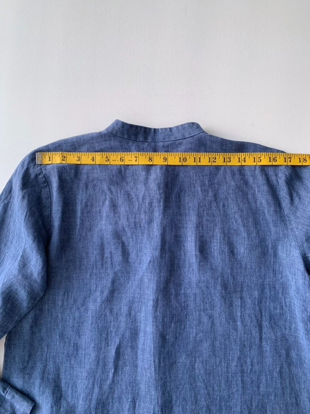 Eileen Fisher Washed organic Linen Delave Shirtdress Size XS Easy Fit - Picture 9 of 11